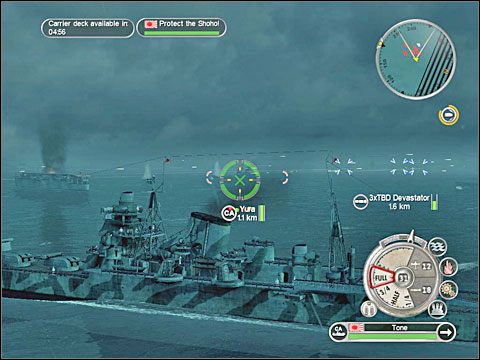 W pewnym momencie otrzymasz kolejny rozkaz: 2) wyrzucenia (z pokładu krążownika - Misja 4 - Saving the Shoho | Japonia | Battlestations Pacific - Battlestations: Pacific - poradnik do gry