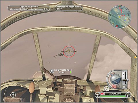 Pamiętaj jednak, że ich najważniejszym zadaniem jest zapewnianie osłony powietrznej dla twojego morskiego konwoju i strącanie wrażych samolotów, które od teraz mogą stanowić pierwsze poważniejsze zagrożenie, startując z lotniska na pobliskiej wyspie - Misja 5 - Invasion of Port Moresby (cz.2) | Japonia | Battlestations Pacific - Battlestations: Pacific - poradnik do gry