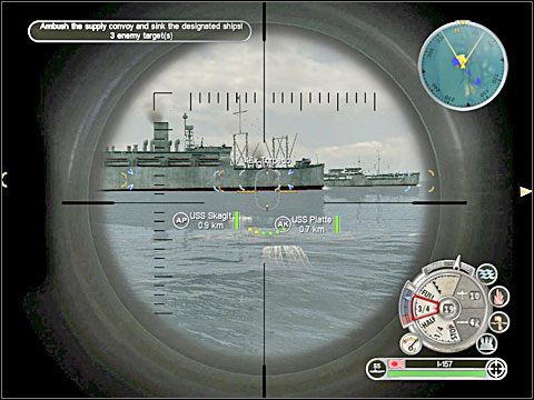 Powinieneś zatopić trzy transportowce, w tym charakterystyczny statek szpitalny USS Solace (na burtach ma wymalowane krzyże) - Misja 6 - Hunt for the USS Hornet (cz.1) | Japonia | Battlestations Pacific - Battlestations: Pacific - poradnik do gry