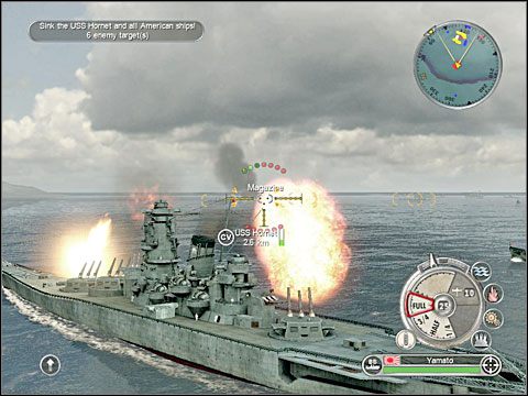 A tych kilku ostatnich wrogów poślij na dno otwierając do nich ogień zanim się zbliżą na dystans umożliwiający im odpalenie w twoim kierunku torped - Misja 6 - Hunt for the USS Hornet (cz.2) | Japonia | Battlestations Pacific - Battlestations: Pacific - poradnik do gry
