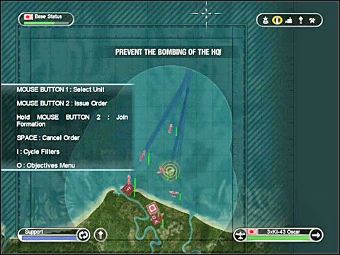 Pozostałe ścigaj myśliwcami nie pozwalając im zbombardować tudzież ostrzelać rakietami japońskiego sztabu na wyspie - Misja 8 - Defense of Gudalcanal | Japonia | Battlestations Pacific - Battlestations: Pacific - poradnik do gry