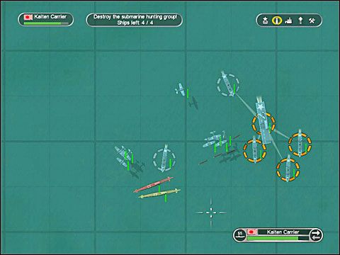 Najpierw jednak w stronę twoich łajb ruszą najprawdopodobniej dwa niszczyciele i to te zamykające wraży szyk - Misja 12 - Meet the Germans (cz.2) | Japonia | Battlestations Pacific - Battlestations: Pacific - poradnik do gry