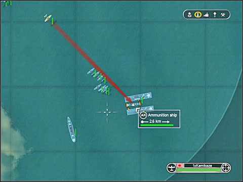 Ponownie na nic się nie oglądając uderz w ten stateczek kluczem maszyn kamikadze - Misja 13 - The Road to Hawaii (cz.2) | Japonia | Battlestations Pacific - Battlestations: Pacific - poradnik do gry