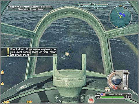 Po zestrzeleniu 10 japońskich maszyn otrzymasz kolejne zadanie - eskortowania amerykańskich bombowców - Misja 1 - Battle of the Eastern Solomons | USA | Battlestations Pacific - Battlestations: Pacific - poradnik do gry