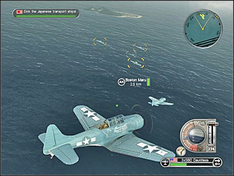 Kolejny cel to 4) zatopienie japońskiego lotniskowca Ryujo , który znajduje się gdzieś w pobliżu - Misja 1 - Battle of the Eastern Solomons | USA | Battlestations Pacific - Battlestations: Pacific - poradnik do gry