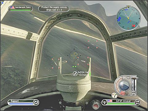 Pamiętaj o prowadzeniu ostrzału przeciwlotniczego z samego lotniska, jeśli już którejś z wrażych machin latających udało się dotrzeć nad ląd - Misja 4 - Defense of Henderson Field (cz.1) | USA | Battlestations Pacific - Battlestations: Pacific - poradnik do gry