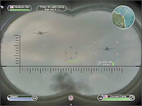 W pewnym momencie w okolicy konwoju amerykańskich statków transportowych pojawi się japoński wodnosamolot zwiadowczy - Misja 4 - Defense of Henderson Field (cz.1) | USA | Battlestations Pacific - Battlestations: Pacific - poradnik do gry