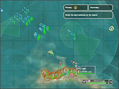 Mnie osobiście najlepiej się tego dokonywało przełączając się na widok z kabiny samolotu - Misja 7 - Invasion of Tarawa | USA | Battlestations Pacific - Battlestations: Pacific - poradnik do gry