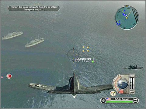 Następny rozdział tego scenariusza polega na 5) zbombardowaniu japońskiego sztabu znajdującego się na wyspie - Misja 7 - Invasion of Tarawa | USA | Battlestations Pacific - Battlestations: Pacific - poradnik do gry