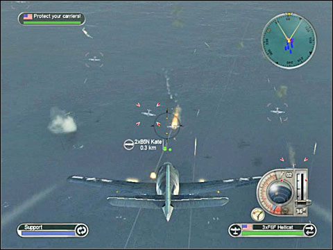 Po uporaniu się z nieprzyjacielem skieruj myśliwce na północ po drodze zestrzeliwując drugą falę japońskich samolotów - Misja 8 - Battle of the Philippine Sea (cz.1) | USA | Battlestations Pacific - Battlestations: Pacific - poradnik do gry