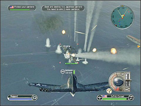 Po rozprawieniu się z pierwszym niszczycielem eskortującym Ryuho możesz wykończyć w podobny sposób drugi (najpierw atak myśliwców bombami/rakietami, kiedy akurat nie mają one co robić, zaraz później dokończenie dzieła kluczem lub dwoma Avengerów/Helldiverów) - Misja 8 - Battle of the Philippine Sea (cz.1) | USA | Battlestations Pacific - Battlestations: Pacific - poradnik do gry