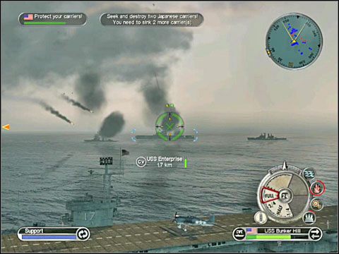 Te początkowo będą nadlatywać od północy (startując z Ryuho), lecz niedługo później również z północnego-wschodu - Misja 8 - Battle of the Philippine Sea (cz.2) | USA | Battlestations Pacific - Battlestations: Pacific - poradnik do gry