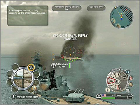 W tym czasie w rejonie działań pojawi się, wpływając na mapę w jej południowo-wschodnim rogu, amerykański lotniskowiec USS Enterprise ze swoją dosyć liczną eskortą - Misja 10 - Battle of Cape Engano (cz.1) | USA | Battlestations Pacific - Battlestations: Pacific - poradnik do gry