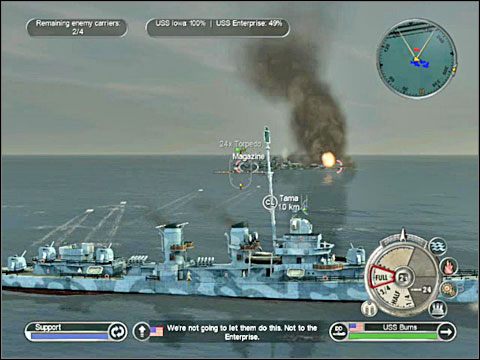 Kiedy masz już z głowy poddanych Cesarza zagrażających Enterpriseowi czas zacząć myśleć o zgotowaniu podobnego losu siłom japońskim znajdującym się bliżej zachodniego skraju mapy - Misja 10 - Battle of Cape Engano (cz.2) | USA | Battlestations Pacific - Battlestations: Pacific - poradnik do gry