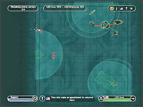 Niegłupim pomysłem jest spróbować dorwać obie japońskie flotylle w momencie gdy ich kursy przecinają się - atak w takiej chwili może spowodować chaos w ich szeregach - Misja 10 - Battle of Cape Engano (cz.2) | USA | Battlestations Pacific - Battlestations: Pacific - poradnik do gry