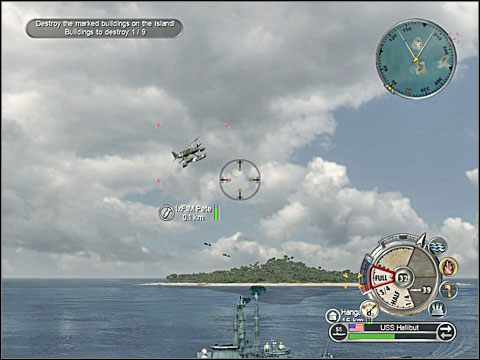 Można też schodzić pod wodę tuż przed atakiem wrażego lotnictwa, ale trzeba zwrócić uwagę czy nie robi się tego zbyt blisko brzegu - woda jest tam bardzo płytka - Misja 11 - Sub on Patrol (cz.1) | USA | Battlestations Pacific - Battlestations: Pacific - poradnik do gry