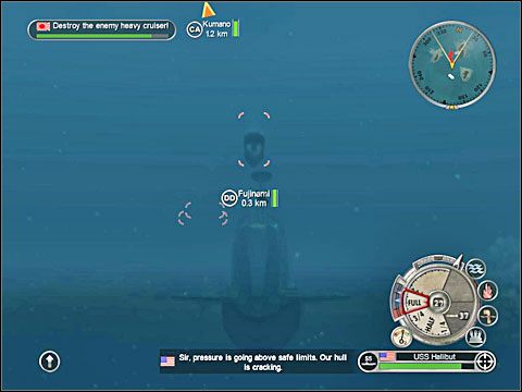 W międzyczasie torpeduj i bombarduj japoński krążownik oboma swoimi samolocikami (aż zostaną zestrzelone) - Misja 11 - Sub on Patrol (cz.2) | USA | Battlestations Pacific - Battlestations: Pacific - poradnik do gry