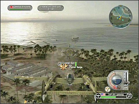 Najważniejszy jest jednak japoński pociąg - musisz go zatrzymać nim dotrze do tunelu znajdującego się na końcu torów i zniknie w nim - Misja 12 - Air Raid against Indochina (cz.2) | USA | Battlestations Pacific - Battlestations: Pacific - poradnik do gry