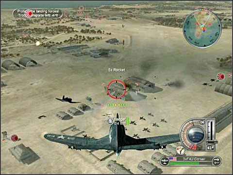 Po wyłączeniu z walki obu lotnisk wróć nad ocean i rozpraw się z pozostałymi Okhami, wspierając wysiłki Hellcatów - Misja 13 - Invading Iwo Jima (cz.3) | USA | Battlestations Pacific - Battlestations: Pacific - poradnik do gry