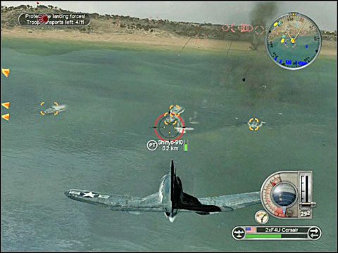 Zapoluj i poślij na dno wszystkie ocalałe kutry, niektóre być może dorwiesz tuż przed rozbiciem się ich o kadłub któregoś z amerykańskich statków transportowych - Misja 13 - Invading Iwo Jima (cz.3) | USA | Battlestations Pacific - Battlestations: Pacific - poradnik do gry