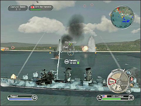 Wyślij też klucz lub dwa samolotów bombowych Helldiver (dźwigają bombki o największym wagomiarze i sile rażenia) albo torpedowych Avenger (zamiast torped również mogą przenosić bomby) i dobij tego potwora - Misja 14 - Battle of Okinawa (cz.3) | USA | Battlestations Pacific - Battlestations: Pacific - poradnik do gry