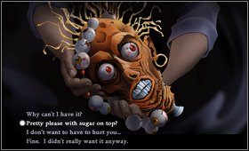 Otwieramy inwentarz, wybieramy polecenie rozmowy i wskazujemy na głowę nawigatora (head of the navigator ) - Cz. III - Pod małpią wyspą (2) - Opis przejścia - The Secret of Monkey Island: Special Edition - poradnik do gry