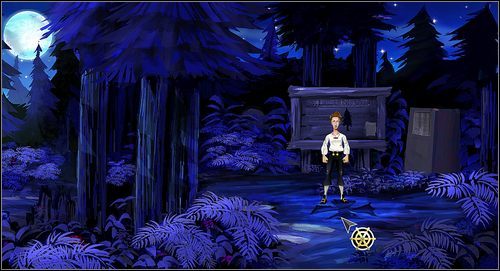 Używamy łopaty (shovel ) na znaku X i po dłuuuugim kopaniu odnajdujemy skarb - Cz. I - Trzy próby (Opanowanie sztuki poszukiwania skarbów) - Opis przejścia - The Secret of Monkey Island: Special Edition - poradnik do gry