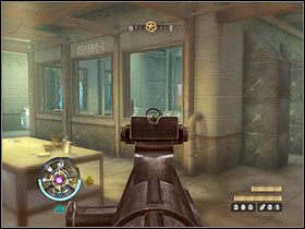 Przygotuj się do wyeliminowania drugiej grupy, która również wybiegnie na zewnętrze balkoniki - Etap 9 - Pieczary (cz.1) | Opis przejścia Wolfenstein - Wolfenstein - poradnik do gry