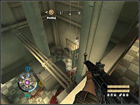 Po znalezieniu się na piętrze musisz stoczyć walkę z niewidzialnym przeciwnikiem - Etap 13 - Szpital (cz.1) | Opis przejścia Wolfenstein - Wolfenstein - poradnik do gry