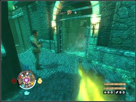 Zaczekaj aż winda dotrze na miejsce, przeskocz na schody i ruszaj na górę - Etap 17 - Szczyt zamku (cz.1) | Opis przejścia Wolfenstein - Wolfenstein - poradnik do gry