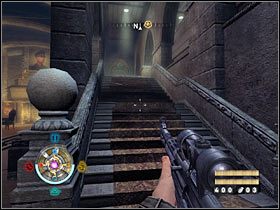 Ponownie znajdziesz się przy głównej sali i tak jak wcześniej musisz poświęcić kilka chwil na pozbycie się przeciwników - Etap 17 - Szczyt zamku (cz.1) | Opis przejścia Wolfenstein - Wolfenstein - poradnik do gry