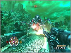 Po wylądowaniu niedaleko wejścia do zamku wykonaj kilka kroków do przodu i - Etap 17 - Szczyt zamku (cz.2) | Opis przejścia Wolfenstein - Wolfenstein - poradnik do gry