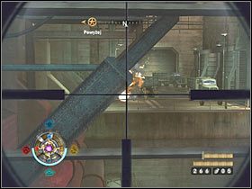 Skieruj się teraz w prawo i tradycyjnie już z oddali ostrzelaj widocznych przeciwników - Etap 21 - Wschodnie lotnisko | Opis przejścia Wolfenstein - Wolfenstein - poradnik do gry