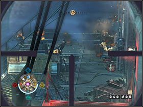 Po oczyszczeniu okolicy przejdź po jednej z dwóch dostępnych kładek, a zauważysz, że zeppelin odczepił się od mostka, odlatując z okolic hangaru - Etap 22 - Zeppelin (cz.1) | Opis przejścia Wolfenstein - Wolfenstein - poradnik do gry