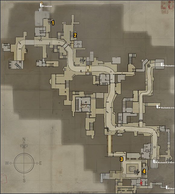 MAPA POKAZUJĄCA WSZYSTKIE SEKRETY - WSCHÓD - Etap 1 i 6 - Księgi | Sekrety Wolfenstein - Wolfenstein - poradnik do gry