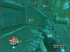 Sekret 5 (wschód): Południowy plac dzielnicy, a konkretnie miejsce gdzie walczyłeś z przeciwnikiem wyposażonym w artefakt i jego obstawą - Etap 1 i 6 - Księgi | Sekrety Wolfenstein - Wolfenstein - poradnik do gry