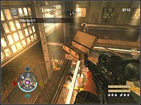 Sekret 4 (zachodnie lotnisko): Musisz przedostać się na górny balkonik, tak by znaleźć się nad miejscem, w którym rozpocząłeś grę - Etap 20 i 21 - Złoto (cz.1) | Sekrety Wolfenstein - Wolfenstein - poradnik do gry