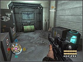 Sekret 19 (wschodnie lotnisko): Na samym końcu korytarza ze stanowiskiem maszynowym, już po zniesieniu pola siłowego - Etap 20 i 21 - Złoto (cz.2) | Sekrety Wolfenstein - Wolfenstein - poradnik do gry