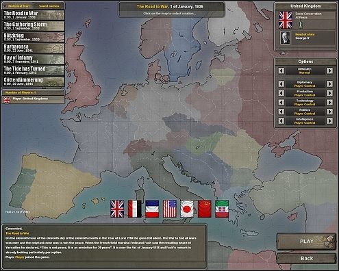 Mapa Europy z 1 stycznia 1936 roku. - Wybór państwa | Początek | Hearts of Iron III - Hearts of Iron III - poradnik do gry