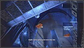 Wysłuchaj informacji na temat obroży, a także zauważ, że odblokowany został (do wyboru przy awansie) nowy upgrade - Sonic Batarang - Arkham Mansion (cz.1) | Opis przejścia Batman Arkham Asylum - Batman: Arkham Asylum - poradniki