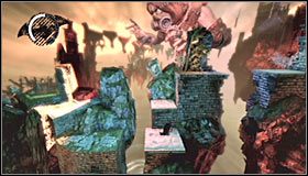 Po znalezieniu się w pokazanym na pierwszym screenie miejscu musisz się bardzo śpieszyć, a to dlatego, że po wykonaniu skoku Batman chwyci się wnęki - Arkham Mansion (cz.3) | Opis przejścia Batman Arkham Asylum - Batman: Arkham Asylum - poradniki