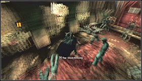 Wybierz teraz pokazane na pierwszym screenie drzwi, prowadzące do niewielkiego korytarza - Arkham Island #9 | Opis przejścia Batman Arkham Asylum - Batman: Arkham Asylum - poradniki