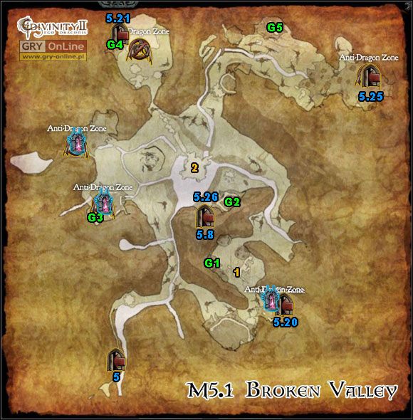 1 - [M5] Mapy - Broken Valley, Primordial Cave, Sinister Cavern | Mapy i lista zadań - Divinity II: Ego Draconis - poradniki