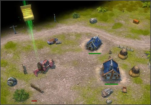 Misja rozpoczyna się od mocnego uderzenia, jakim jest zniszczenie okolicznej wioski [1] przez ogra - Misja 7 - The Big Trouble | Kampania | Majesty 2 - Majesty 2: Symulator Królestwa Fantasy - poradnik do gry