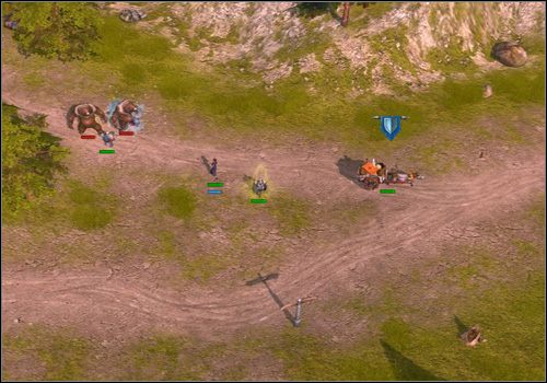 Z budynku wyjedzie karawana (obrazek powyżej) kierująca się w stronę zamku - Misja 8 - Mortal Foibles of Kings | Kampania | Majesty 2 - Majesty 2: Symulator Królestwa Fantasy - poradnik do gry