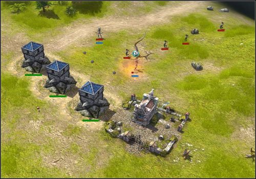 Zaczynasz w centrum mapy [Z] pomiędzy dwoma przeciwnikami - Misja 14 - Pretenders to the Throne | Kampania | Majesty 2 - Majesty 2: Symulator Królestwa Fantasy - poradnik do gry