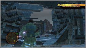 Przed nami powinny znaleźć się w tej chwili metalowe drzwi #1 , a nieco dalej - ściana hangaru #2 - Misje główne - Dust - Guerrilla - Red Faction: Guerrilla - poradnik do gry