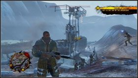 Czeka nas dosyć kłopotliwa (szczególnie na wyższych poziomach trudności) przeprawa przez mocno chroniony teren EDF - Misje główne - EOS (2) - Guerrilla - Red Faction: Guerrilla - poradnik do gry