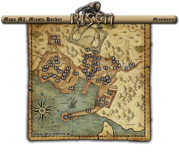 1 - (Mapa M2) Miasto Harbor - mieszkańcy | Rozdział 1 | Solucja Risen - Risen - poradnik do gry
