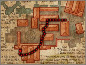 Wystarczy że urządzimy sobie małą wycieczkę po dachach według zaznaczonej powyżej trasy - Wulkaniczna Twierdza - (2) | Rozdział 1 | Solucja Risen - Risen - poradnik do gry